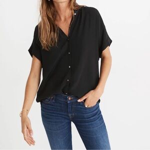 Madewell central drapey shirt black s M